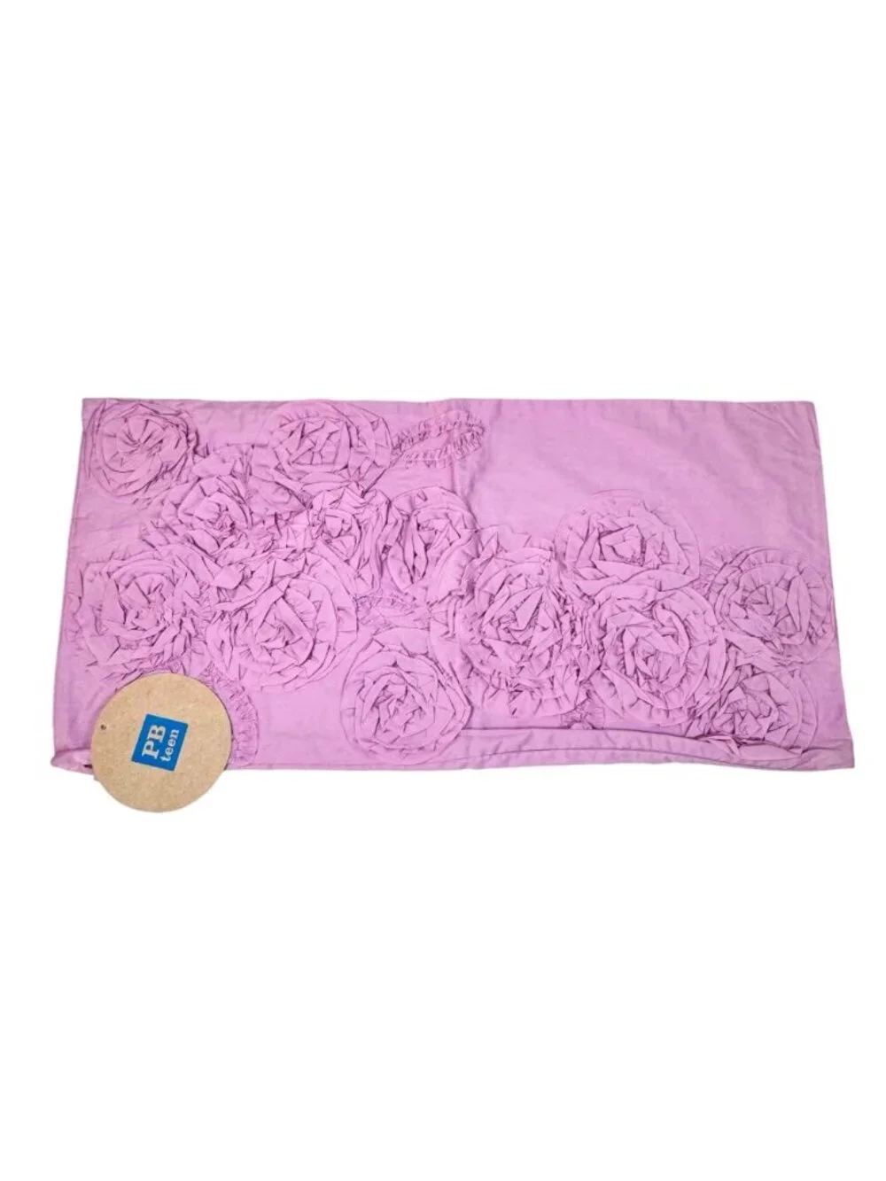 Pottery Barn PB Teen 3 D Flower Ruffle Throw Pillow Cover 2 PCs Set Decorative